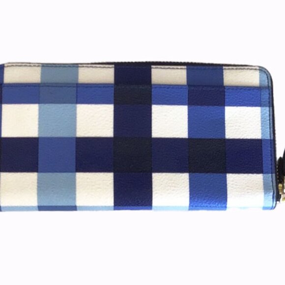 KATE SPADE Neda Grove Street Leather Wallet , Zip Around, Blue & White - Picture 2 of 3